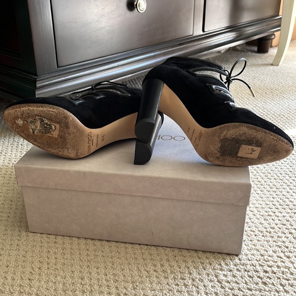 Jimmy Choo suede nappa black lace up heals size 5.5 - Picture 9 of 9